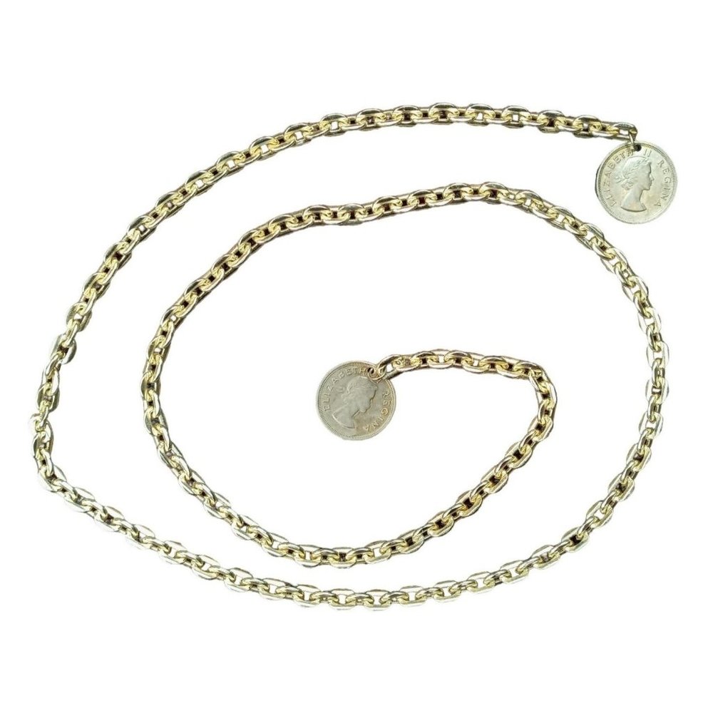 Vintage Queen Elizabeth Regina Coin Belly Chain Belt 1960 South Africa Necklace